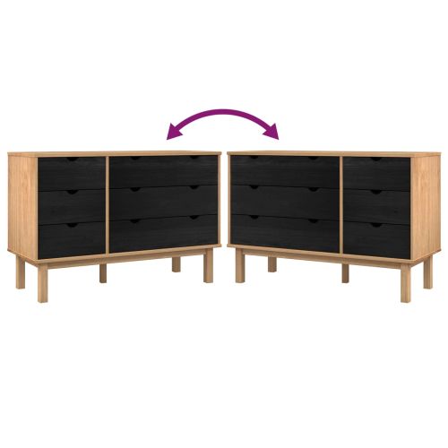 Чекмеджетен шкаф с чекмедже OTTA Черно 111 x 43 x 73,5 см