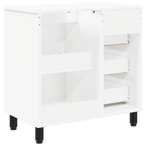 Шкаф със светло за баня Бяло 60 x 35 x 60 см