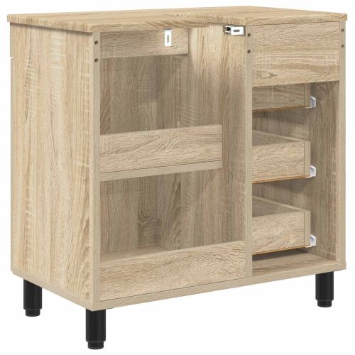 Шкаф със светло за баня Дъб сонома 60 x 35 x 60 см