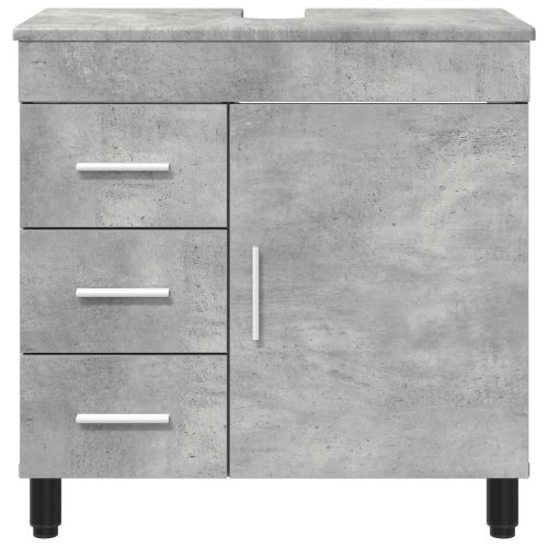 Шкаф със светло за баня Бетонно сиво 60 x 35 x 60 см