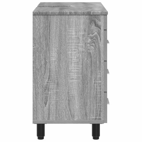 Шкаф със светло за баня Сив Сонома 60 x 35 x 60 см