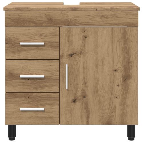 Шкаф със светло за баня Дъб артизан 60 x 35 x 60 см