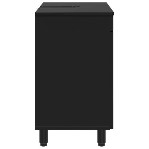 Шкаф със светло за баня Черно 60 x 35 x 60 см