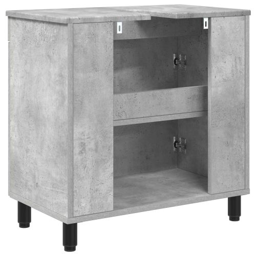 Шкаф със светло за баня Бетонно сиво 60 x 35 x 60 см