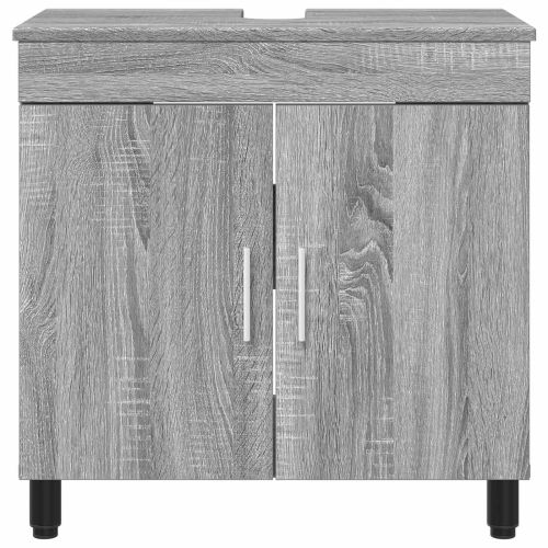 Шкаф със светло за баня Сив Сонома 60 x 35 x 60 см