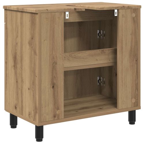 Шкаф със светло за баня Дъб артизан 60 x 35 x 60 см