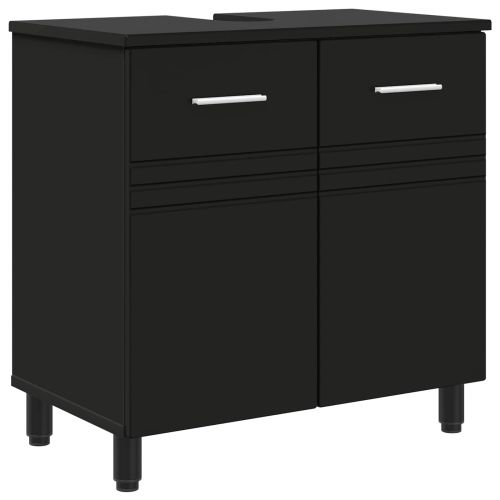 Шкаф със светло за баня Черно 60 x 35 x 60 см
