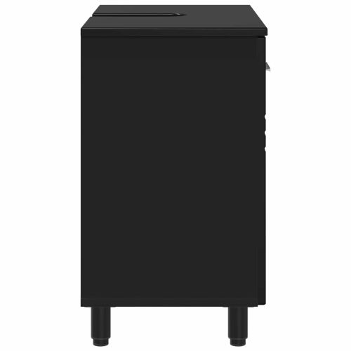 Шкаф със светло за баня Черно 60 x 35 x 60 см