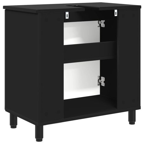 Шкаф със светло за баня Черно 60 x 35 x 60 см