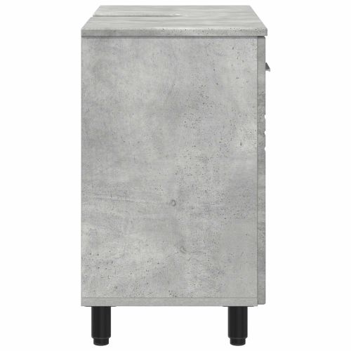 Шкаф със светло за баня Бетонно сиво 60 x 35 x 60 см