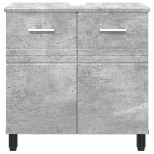 Шкаф със светло за баня Бетонно сиво 60 x 35 x 60 см