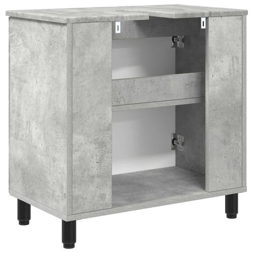 Шкаф със светло за баня Бетонно сиво 60 x 35 x 60 см