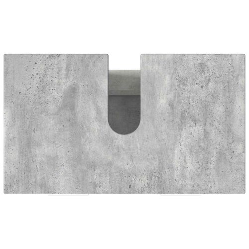 Шкаф със светло за баня Бетонно сиво 60 x 35 x 60 см