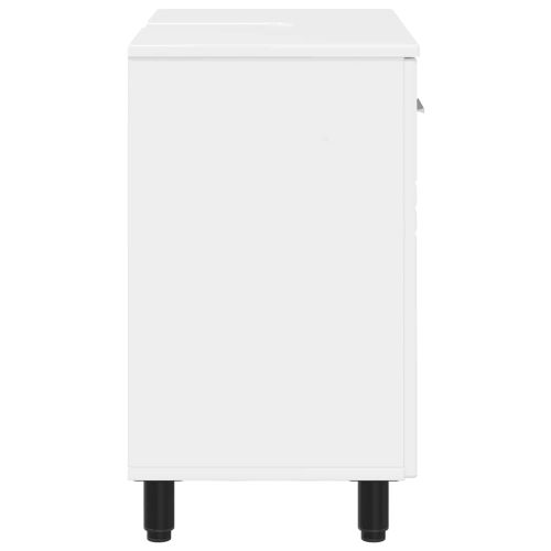 Шкаф със светло за баня Бял гланц 60 x 35 x 60 см