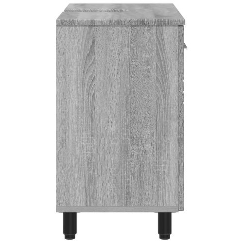 Шкаф със светло за баня Сив Сонома 60 x 35 x 60 см