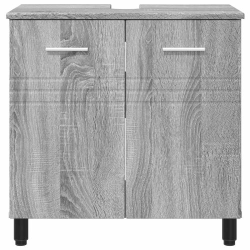 Шкаф със светло за баня Сив Сонома 60 x 35 x 60 см