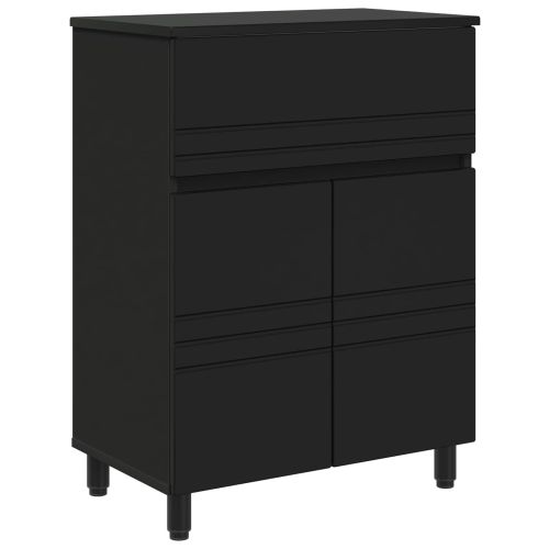 Шкаф със светло за баня Черно 60 x 35 x 80 см