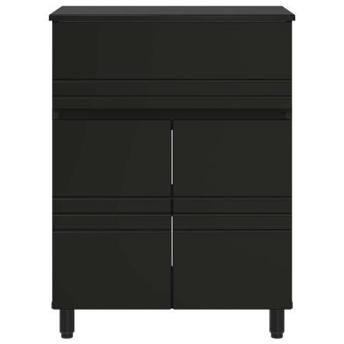 Шкаф със светло за баня Черно 60 x 35 x 80 см