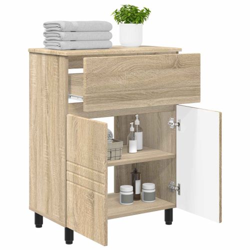 Шкаф със светло за баня Дъб сонома 60 x 35 x 80 см