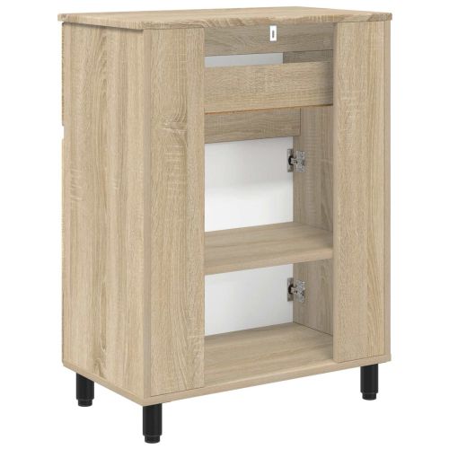 Шкаф със светло за баня Дъб сонома 60 x 35 x 80 см