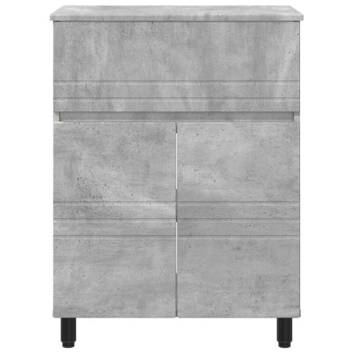 Шкаф със светло за баня Бетонно сиво 60 x 35 x 80 см