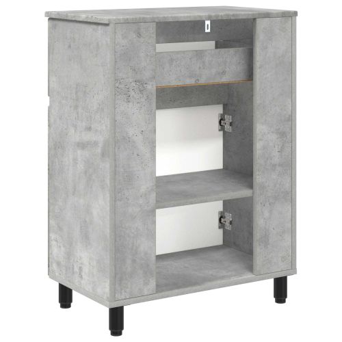 Шкаф със светло за баня Бетонно сиво 60 x 35 x 80 см
