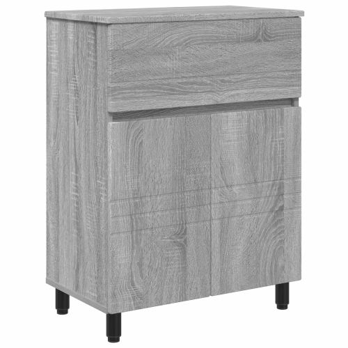 Шкаф със светло за баня Сив Сонома 60 x 35 x 80 см