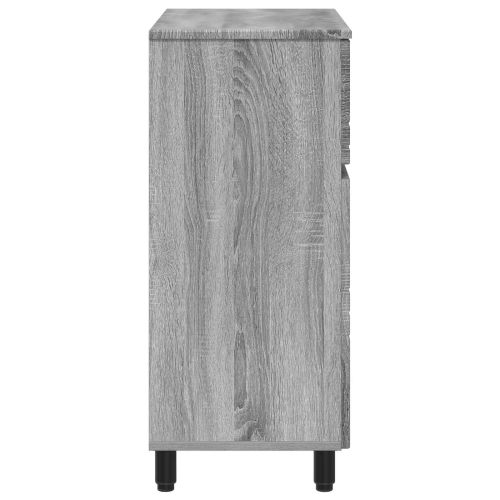 Шкаф със светло за баня Сив Сонома 60 x 35 x 80 см