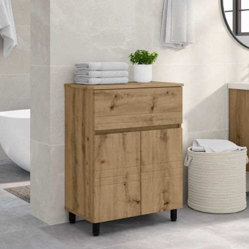 Шкаф със светло за баня Дъб артизан 60 x 35 x 80 см