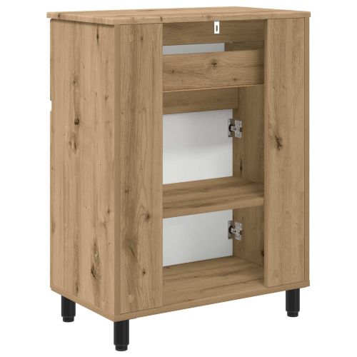 Шкаф със светло за баня Дъб артизан 60 x 35 x 80 см