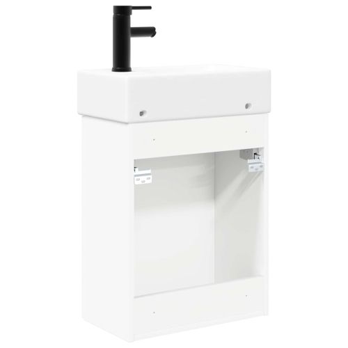 Мивка за баня със смесител Бяло 45,5 x 22,5 x 84 см