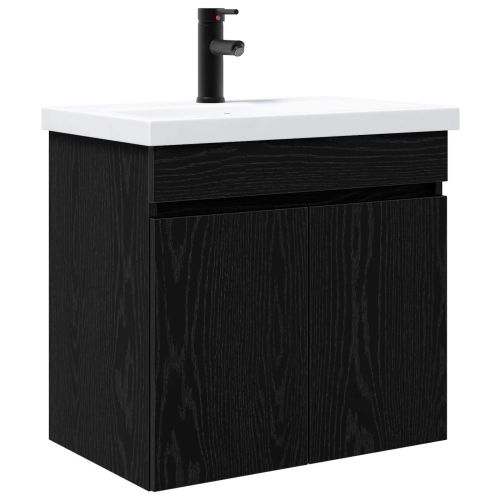 Мивка за баня със смесител Черен дъб 61 x 40 x 74,5 см