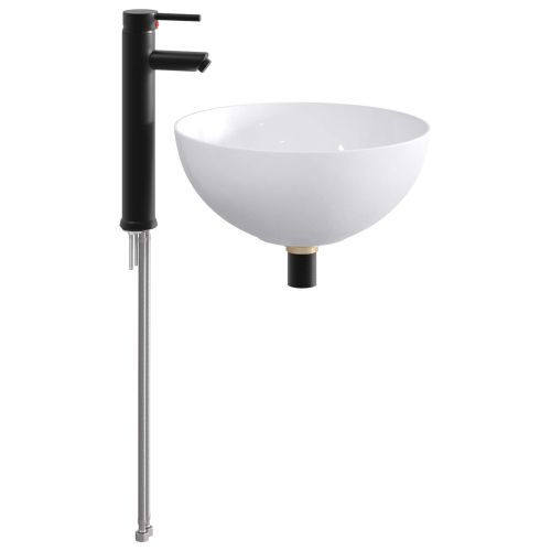 Мивка за баня Матово черно 35,5 x 35,5 x 14,5 см Метал