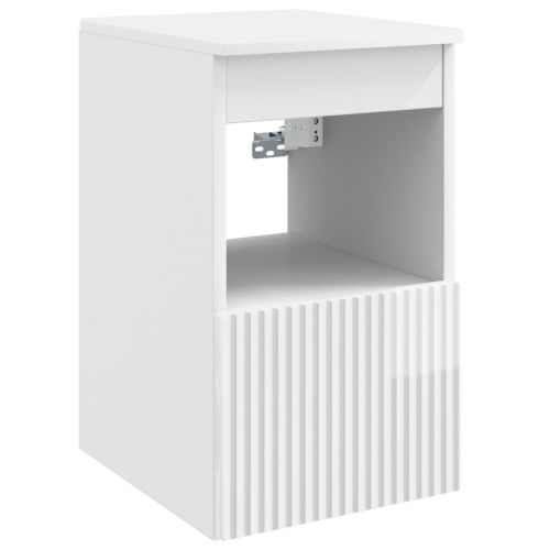 Шкаф за баня Бял гланц 30 x 35 x 50 см Инженерна дървесина