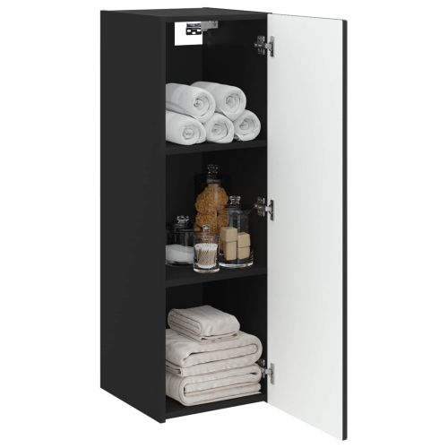 Стенно Баня Кабинет Черно 33 x 34,5 x 60 см Инженерна дървесина