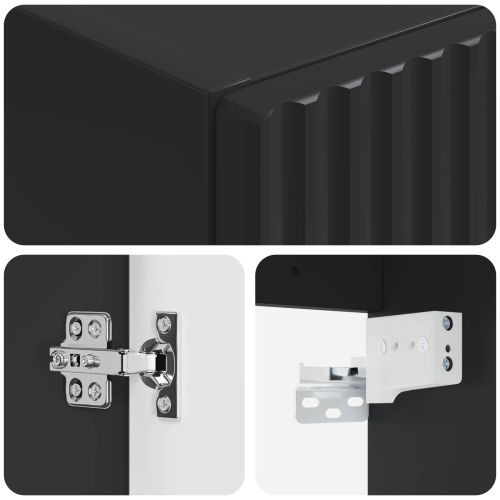 Стенно Баня Кабинет Черно 33 x 34,5 x 60 см Инженерна дървесина