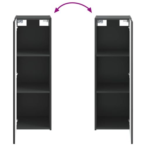 Стенно Баня Кабинет Черно 33 x 34,5 x 60 см Инженерна дървесина