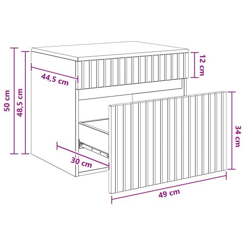 Стенно Баня Кабинет Дъб сонома 59 x 44,5 x 50 см