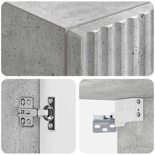 Стенно Баня Кабинет Бетонно сиво 33 x 34,5 x 100 см