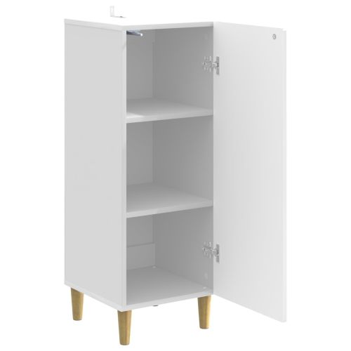 Служебен шкаф Бял гланц 33 x 34,5 x 90 см Инженерна дървесина
