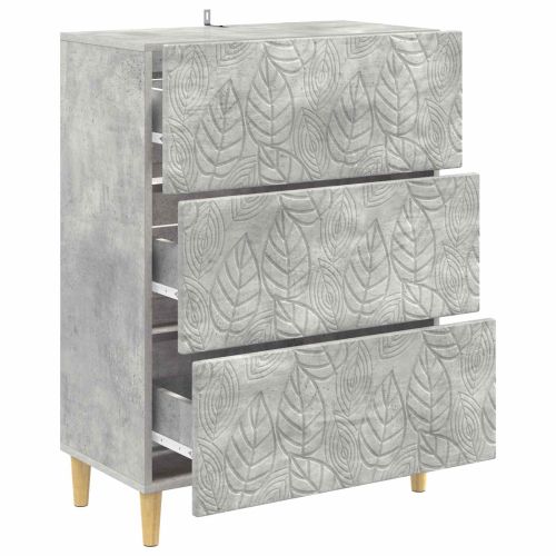 Чекмеджетен шкаф Бетонно сиво 66 x 34,5 x 90 см
