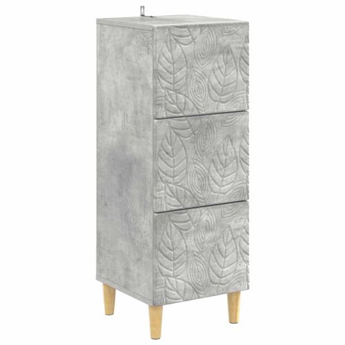 Чекмеджетен шкаф Бетонно сиво 33 x 34,5 x 90 см