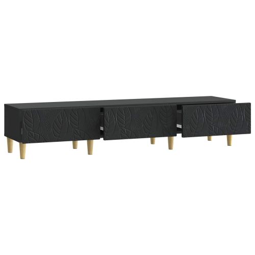 ТВ шкаф 147 x 34,5 x 30 см Черно Инженерна дървесина