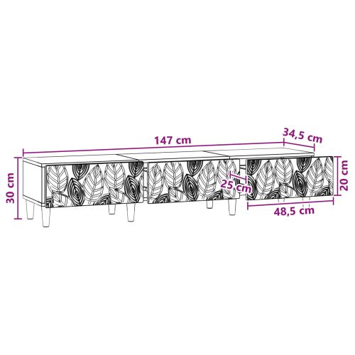 ТВ шкаф 147 x 34,5 x 30 см Старо дърво Инженерна дървесина