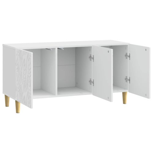 ТВ шкаф 99 x 34,5 x 50 см Бял гланц Инженерна дървесина