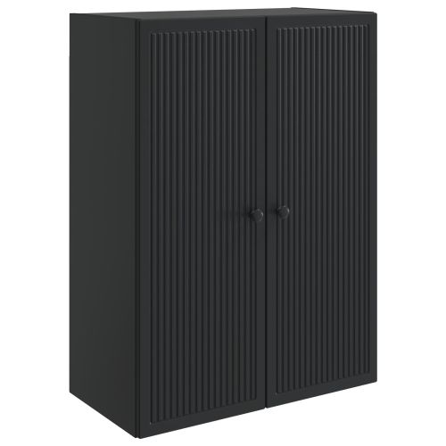 Стенно шкафче Черно 66 x 34,5 x 90 см Инженерна дървесина