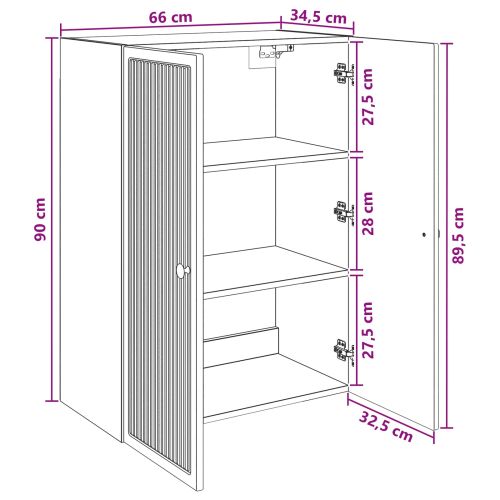 Стенно шкафче Дъб сонома 66 x 34,5 x 90 см Инженерна дървесина
