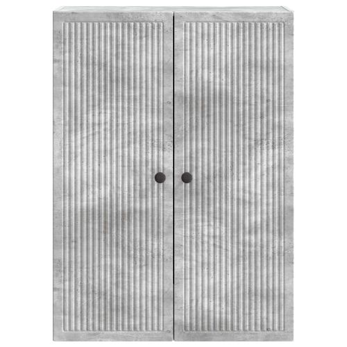 Стенно шкафче Бетонно сиво 66 x 34,5 x 90 см