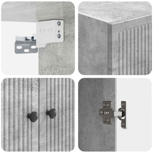 Стенно шкафче Бетонно сиво 66 x 34,5 x 90 см