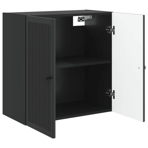 Стенно шкафче Черно 59 x 31 x 60 см Инженерна дървесина